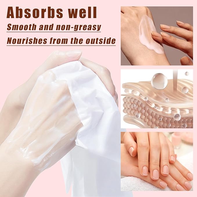 6 Pairs Hand Mask for Dry Cracked Hands,Nourishing Moisturizing Gloves,Hands Moisturizer for Deep Moisturizing,Silky Smooth Moisturizing Gloves,Hand Care Mask Set(G)