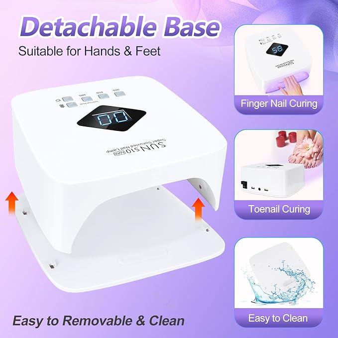 Cordless Rechargeable UV LED Nail Lamp,LKE 86W UV Light for Gel Nails UV Nail Light Nail Dryer with 3Timer Setting Display Auto Sensor Professional Quick Dry Gel Polish