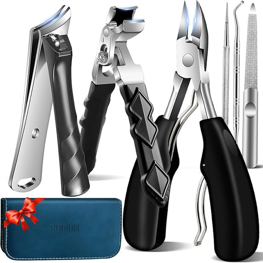 2025 Toenail Clippers for Seniors Thick Toenails, Angled Head Large Toe Nail Clippers for Thick Nails for Men, Heavy Duty Ingrown Toenail Clippers, Long Handle Slanted Nail Clippers Wide Jaw