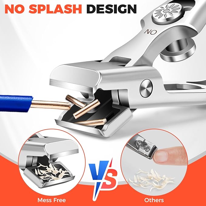 Toenail Clippers for Ingrown Thick Toenails, Large Toe Nail Clippers for Men with Catcher, Heavy Duty Straight Nail Clippers for Seniors with Long Handle & Safety Lock