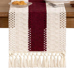 Boho Table Runner Summer Farmhouse Rustic Dining Dresser Scarf Home Decor | - Image 3