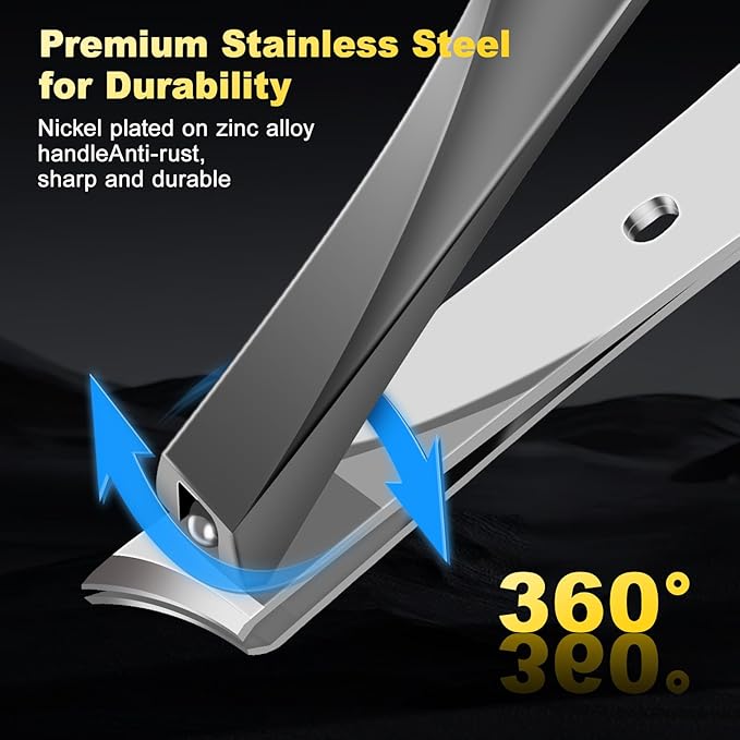 Ingrown Toenail Tool for Pain Relief, 45° Precision Toenail Clippers for Thick Nails, Easy-to-Use Pedicure Nipper with Non-Slip Grip for Seniors, Men, Women