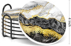 Coasters for Drinks, Kitchen Home Decor Housewarming Gift, Round 4 in - Image 2