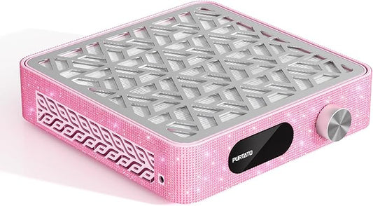 Nail Dust Collector, Powerful Vacuum Fan Vent Dust Collector Extractor Dust Suction Machine for Acrylic Nails Polishing, Nail Salon,Pink Diamond