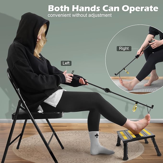 Foldable Extended Long Handle Toenail Clippers with Magnifier-4mm Wide Jaw & Ergonomic Design for Seniors, Arthritis& Limited Mobility | Heavy-Duty, No-Bend Trimming, Tool-Free Foldable (32" Black)