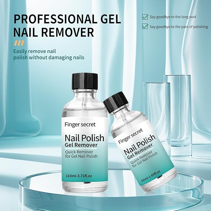 Finger Secret Nail Polish Gel Remover Kit Convenient for Gel Nails Remove 50ml,Professional Nail Remove Product for Salon & Home Use.Easy to operate
