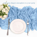 10 Pack Cheesecloth Table Runner 10FT Boho Gauze Rustic Fabric Table Runner - Image 5