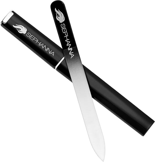 1 Pack Glass Nail File for Unisex Ultra Quality, Portable Crystal Nail File with Case for Mani & Pedicure- Smooth Finish for Natural & Acrylic Nails
