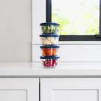 8-Piece Glass Food Storage Containers Set | 1-Cup, Leakproof | Microwave - Image 3