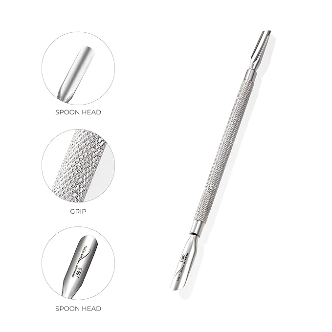 Nghia Pusher - S-507 (Stainless Steel) | Double–Ended Cuticle Pusher | Precision Nail Care Tool| Premium Quality for Nail Care | Ergonomic Design | Suitable for Professional & Home Use