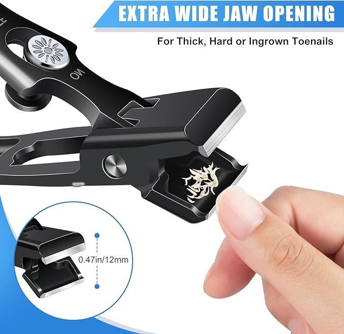 German Nail Clippers for Men Thick Nails,Upgrade Straight Toenail Clippers for Seniors with Wide Opening,Large Heavy Duty No Splash Ingrown Fingernail Clipper Nail Cutter with Catcher