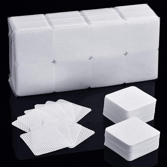 Maitys 1000 Pieces Eyelash Extension Glue Wipes Eyelash Glue Cleaner Non Woven Fabric Wipes Lash Supplies Accessories Tools for Extension Nail Polish Bottle(White)