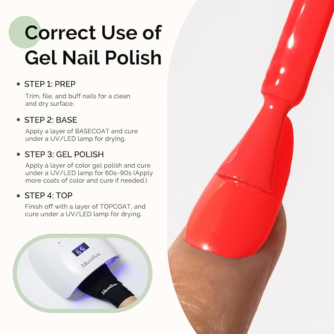 MelodySusie Hema Free Gel Nail Polish, 0.5 Fl Oz Thick Light Coral Gel Polish, Non-Toxic, Long Lasting, Soak Off UV Nail Polish, Manicure Nail Design Salon DIY Nail Art at Home K1176