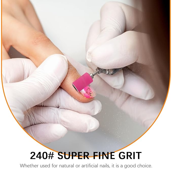 400 Pcs 240 Grit Nail Sanding Bands with 2 Pcs Nail Drill Bits, Sanding Bands for Nail Drill, Nail Drill Sanding Bands, Professional Nail Drill Bits Sanding Bands for Manicure Pedicure