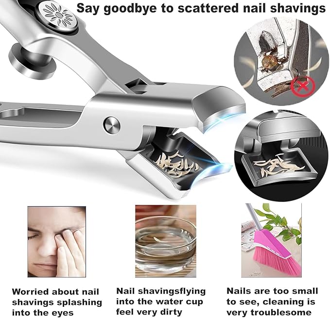 Men's Nail Clipper, 2024 New Luxury Ultra Sharp Nail Clipper, Suitable for Thick Nails, Stainless Steel, Silver