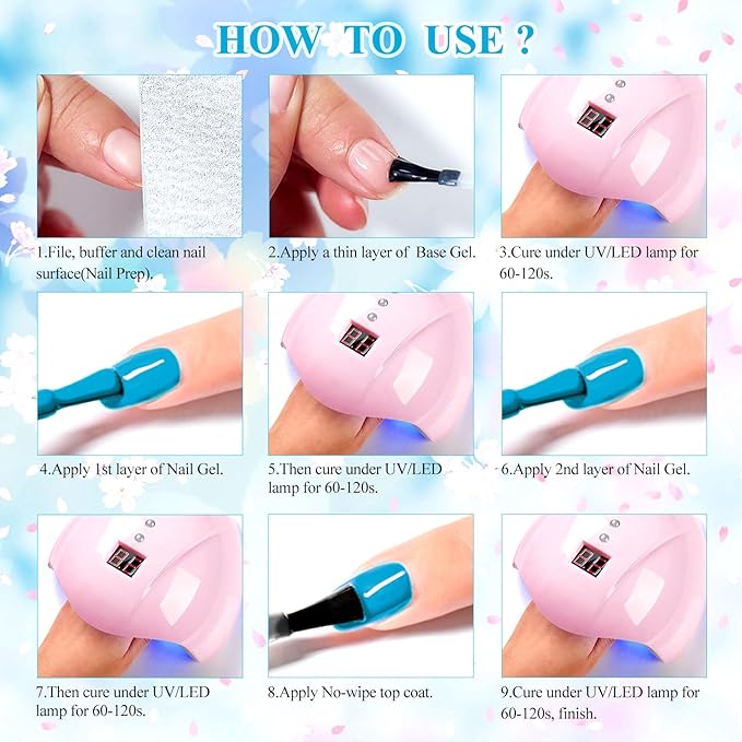 MEET ACROSS 8 Colors Glitter Gel Nail Polish Sparkly Shiny Gold Silver Pink Gel Polish Kit Glitter Red Black Blue Nail Polish Set Manicure Nail Art DIY Salon Home Holiday Gift for Women