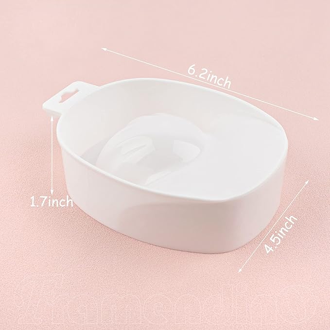 Framendino, 2 Pack White Nail Soak Tray Manicure Bowl Soaker Bowls