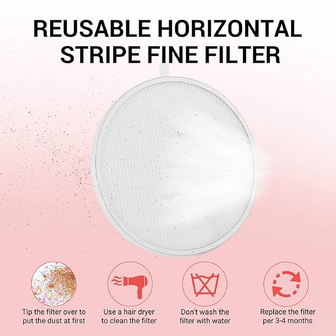 MelodySusie Professional Nail Dust Collector,Spro 4000RPM Vacuum Fan Dust Extractor with Reusable Filter for Nail Techs & Salon