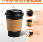 METAPRINT 50 Pack 12 oz Disposable Coffee Cups - Image 2