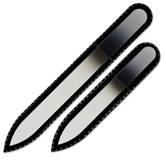 Mont Bleu Set of 2 Color Glass Nail Files - Handmade - Genuine Czech Tempered Glass - Manicure Nail Care - Beauty Nail File