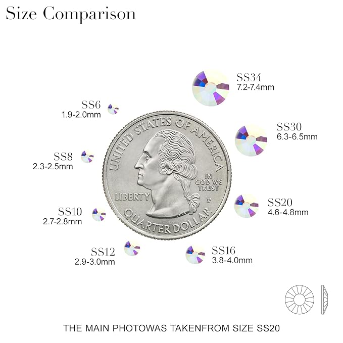 Novani 3000 Pieces Flatback Rhinestones Glass Round Gems AB Crystals for Nail Art DIY Crafts Clothes Shoes,SS16,3.8-4.0mm