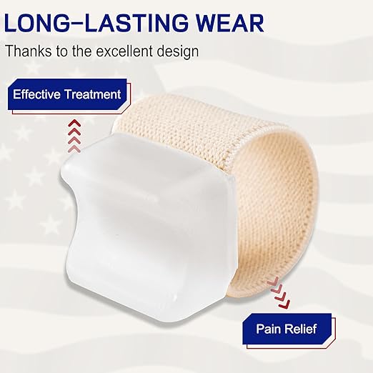 Orthopedic Gel Toe Separators for Overlapping Toes,Big Toe Spacers for Hallux Valgus Corrector with Shock Absorption, All-Day Comfort for Men & Women. (BEIGE, WOMEN(7-10)/MEM(5-8.5))