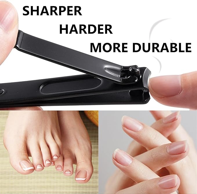18 PCS Stainless Steel Nail Clipper Cutter Fingernails Toenail Clipper Cutter Set Black Sliver Men Women Travel Party Favor