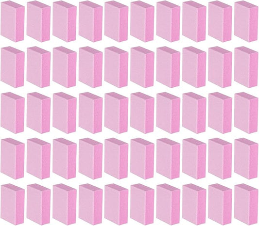 HARFINGTON 100pcs Nail Buffer Blocks 120 Grit Nail Sanding Buffing File Block Manicure Tool for Acrylic Nail Shine Polishing Buffer, Pink