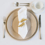 Napkin Rings 10Pcs Metal Gold Wheat Ear Shape Napkin Holder - Image 7