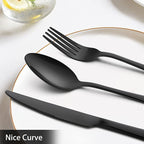LIANYU 36-Piece Black Flatware Set - Image 4
