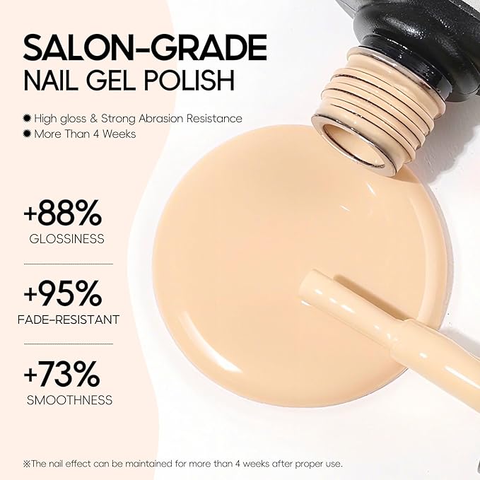 Peacecolor Gel Nail Polish Set 40PCs,Fall Gel Polish Kit 35 Colors White Nude Neutral Brown Pink Red with 5Pcs Glossy/Matte/Glitter Top Base Coat Soak Off Nail Art Gifts for Women