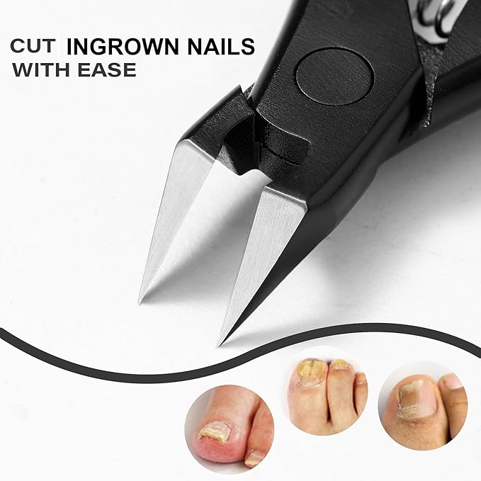 Toenail Clippers 5-in-1 Ingrown Toenail Removal Kit, Wide Jaw Toenail Clippers w/Stainless Steel Nail Cutter for Men Women and Seniors, Pedicure Kit for Ingrown Toenail