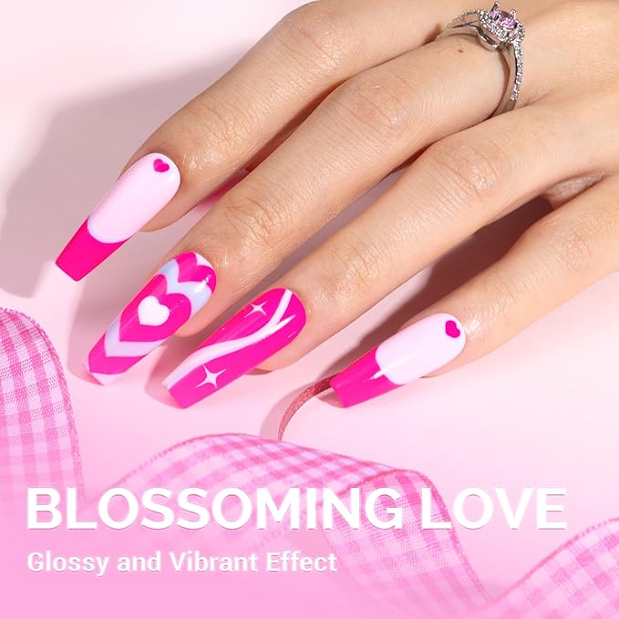 MelodySusie Thick Neon Pink Gel Nail Polish,0.5fl oz Nails Soak Off UV LED Bright Hot Pink Gel Polish Gift for Women Nail Art Manicure Salon DIY Nail Design Decoration at Home-027