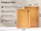 Fibogollo Bamboo Set of 2 Serving Tray - Image 6