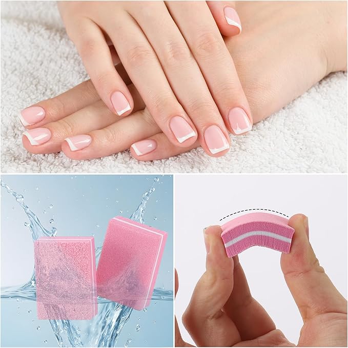 Nail Buffers 150 Pcs Mini Nail Buffer for Natural Nails 100/180 Grit Buffers for Nails Polishing(Pink)