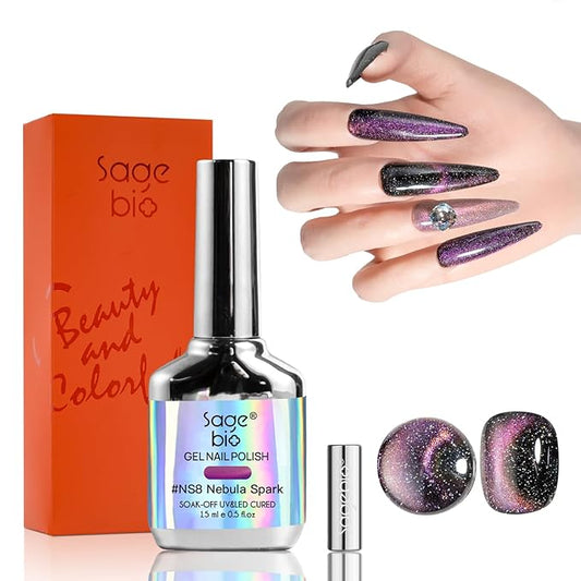 Cat Eye Gel Nail Polish, 15ml Magnetic Gel, High-Gloss, Long-Lasting, Magnetic Stick for DIY Manicures, 3D Effect, Rich & Vibrant Colors, 04
