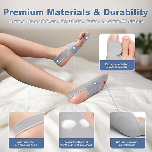 2-Pack Bunion Corrector for Women & Men – Toe Straightener & Spacers, Relieves Bunion, Hallux Valgus & Pain – Comfortable & Breathable, Day & Night Use