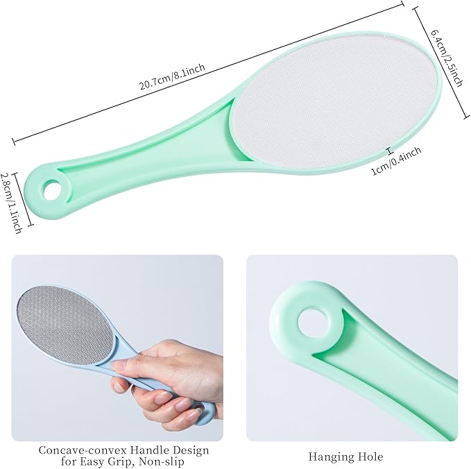 Nano Glass Foot File Callus Remover, 2 Pcs Hard and Dead Skin Remover for Feet, Double Sided Foot Scrubber Hygienic Pedicure Tool, Hair Eraser for Softer & Smoother Feet Hands, Green Blue Random Glass