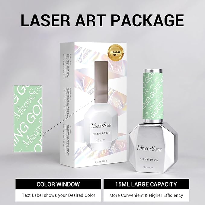 MelodySusie Thick Light Green Gel Nail Polish,0.5 Fl Oz Pastel Soak Off UV LED Funny Bunny Green Gel Polish Gift for Women Nail Art Manicure Salon DIY Nail Design Decoration at Home-326