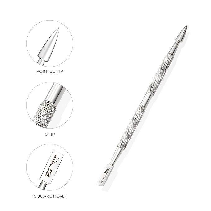 NGHIA Pusher - S-504 (Stainless Steel) | Double–Ended Nail Cleaner and Spoon Pusher | Premium Quality for Nail Care | Ergonomic Design | Suitable for Professional & Home Use
