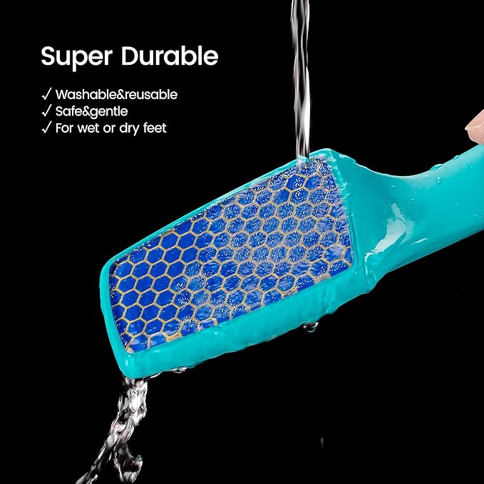 YTD likomey Hard Skin Remover Nano Glass Foot File,1 Pcs Super Durable Foot Scrubber,for Wet or Dry Feet Callus Dead Skin Pedicure Hygienic Remover Tool,Soft Smooth Feet-Peacock Blue
