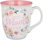 Christian Art Gifts White and Pink Floral Ceramic Coffee Mug – 14 oz. Lead & by ChristianArtGifts