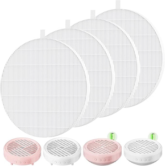 4 Pack HPro Nail Dust Collector Replacement Filters, Compatible with MelodySusie Nail Dust Collectors Models HPro/SProR, Filters 99% of Nail Dust, Reusable & Easy to Clean, White