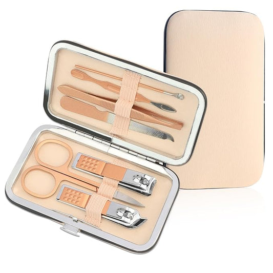 Manicure Kit Christmas Stocking Stuffers for Girls, Manicure Set, Nail Clippers Kit, 7 Pcs Manicure and Pedicure Kit, Pink Nail Care Kit Christmas Gifts for Women Girls Teens Teenagers