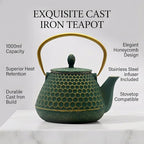 Cast Iron Tea Kettle, Japanese Tetsubin Teapot Coated - Image 5