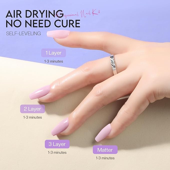 Morovan Nail Polish Set Fingernail: Lilac Light Purple Quick Dry Nail Polish Kit 0.25oz Lavender Regular Pack Glossy Halloween Finger Nail Gifts for Women Girls