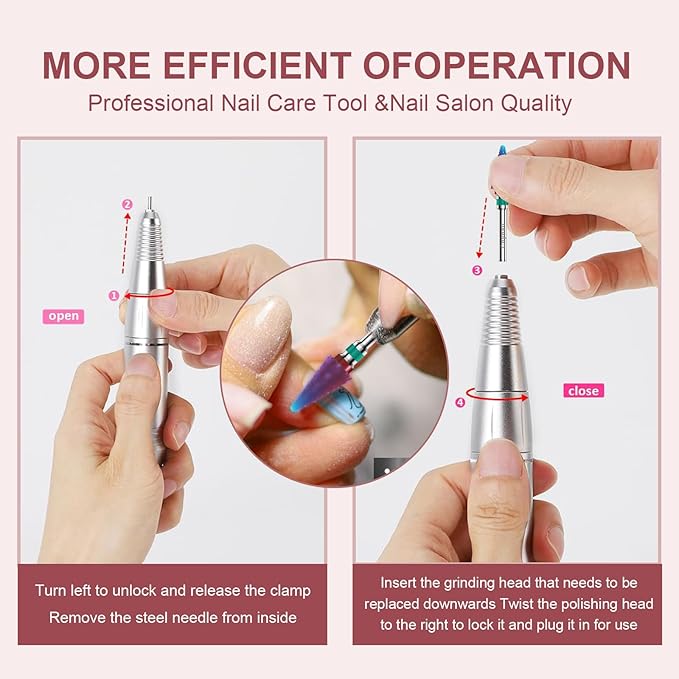 3/32" 2PCS Clean Umberllas Bits Coarse Grit Carbide Cuticle Cleaner Bit for Electric Nail Drills – Professional Manicure Tool for Nail Salons and Home Use (C Grit. Purple)