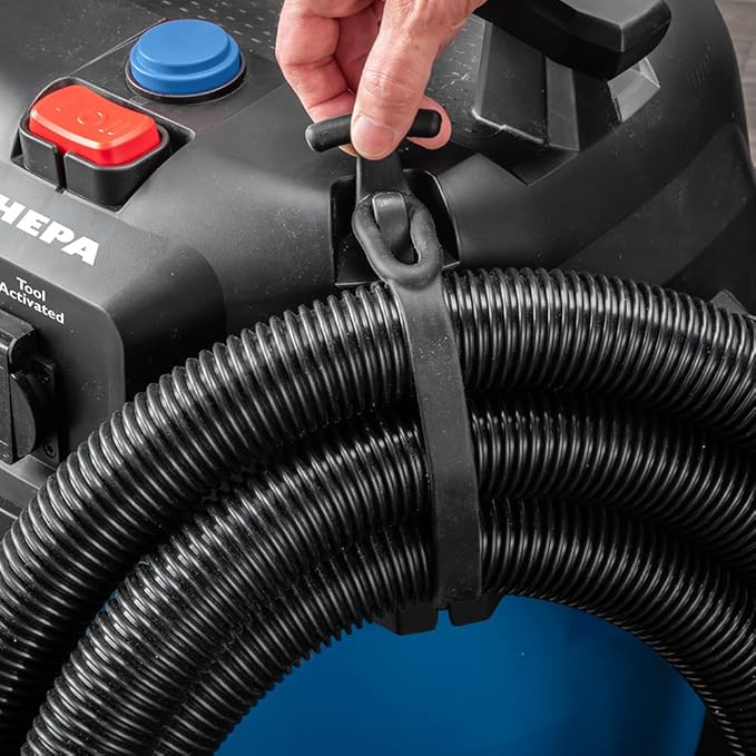 ROCKLER 9 Gal HEPA Dust Collector - Power Tool Activated Shop Dust Collection System for Dislodging Debris - Heavy Duty, Washable, & Portable Shop Vaccum to Capture Debris from Different Tools