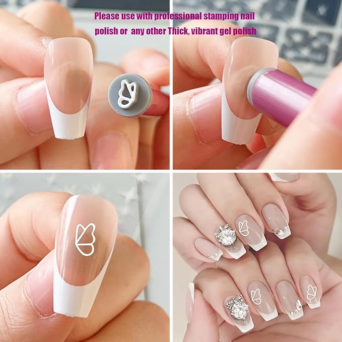 WOKOTO 10Pcs Nail Art Stamp Pen Set Flower Butterfly Nail Stamper Pen Nail Art Transfer Pen Design Tools Nail Stamping Pens Kit Nail Art Tool With Different Patterns Nail Art Tools For Women