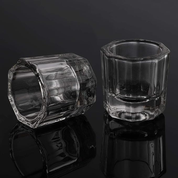 4 Pieces Acrylic Dappen Dish Nail Dapping Dish Nail Powder and Liquid Holder Glass Bowl Crystal Cup Nail Supplies